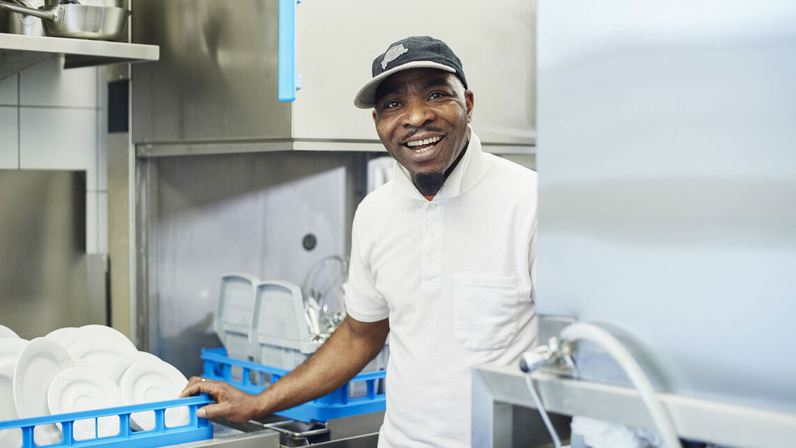 The new M-iClean H hood type dishwashing machine